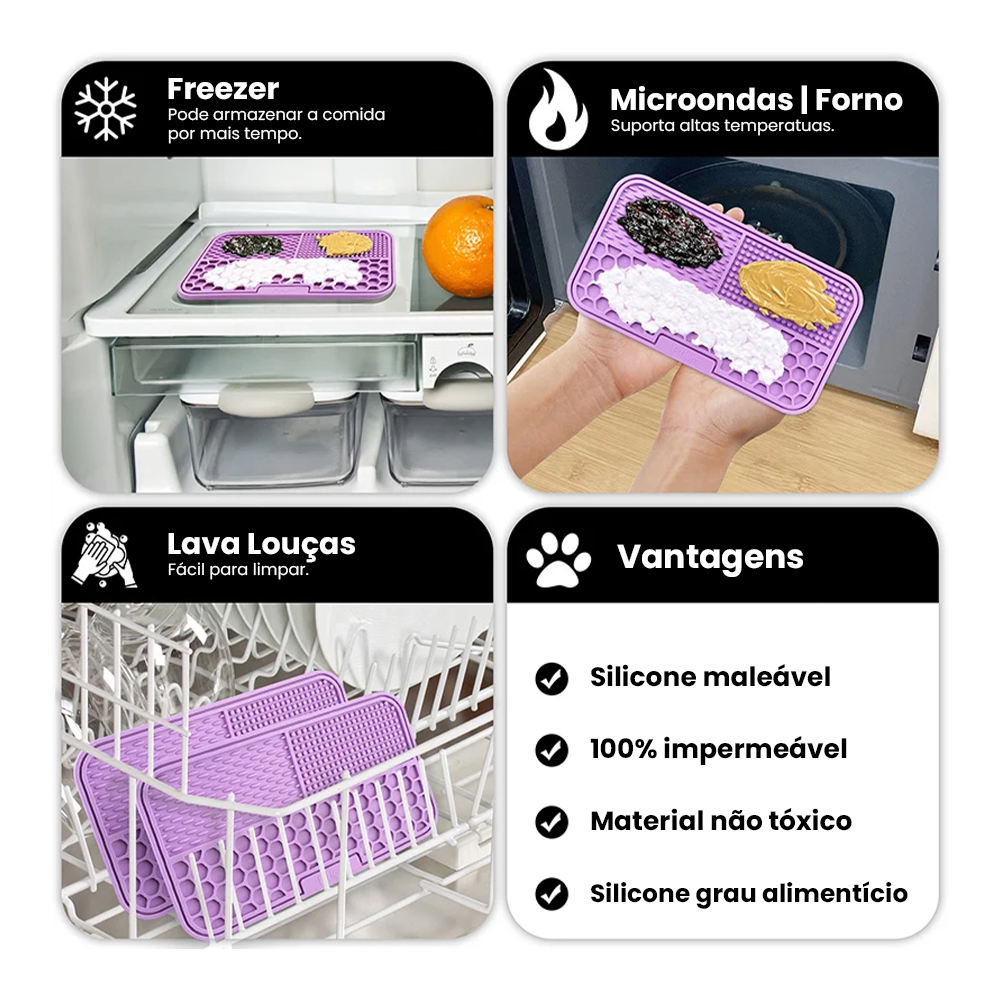 Tapete Alimentador Lento para Cães e Gatos | Silicone